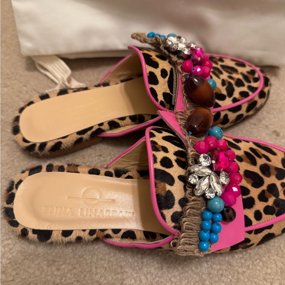 Vibrant Aline Leopard Print Flats with Pink and Blue Accents - Picture 5 of 9